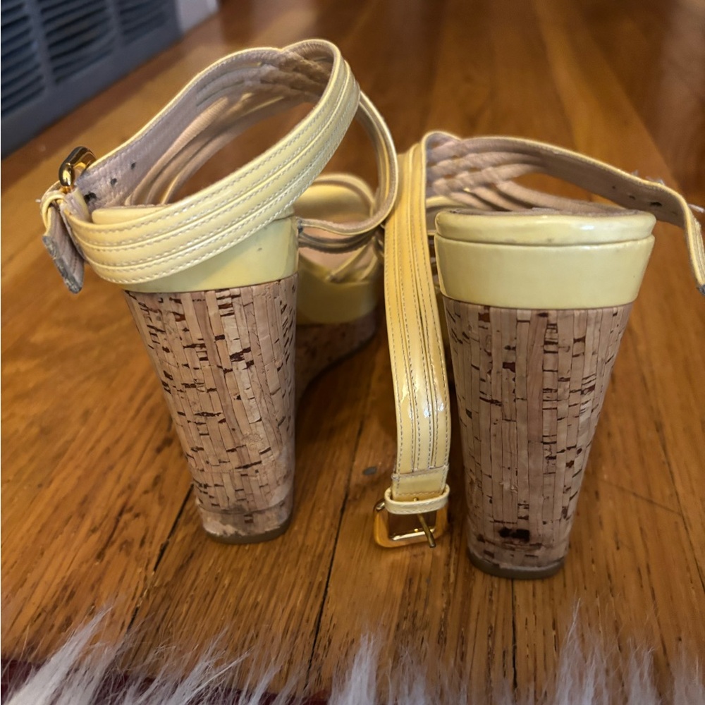 Yellow Cork Heel Women's Sandals